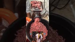 see how industrial meat grinder/mincer Machine operates
