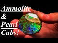 Gorgeous AMMOLITE  and Pearl GEMSTONES! Making Cabochons out of AMMOLITE and PEARL Inlay!