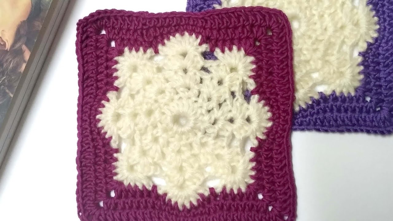 crochet Christmas snowflake square tutorial /part 1 YouTube