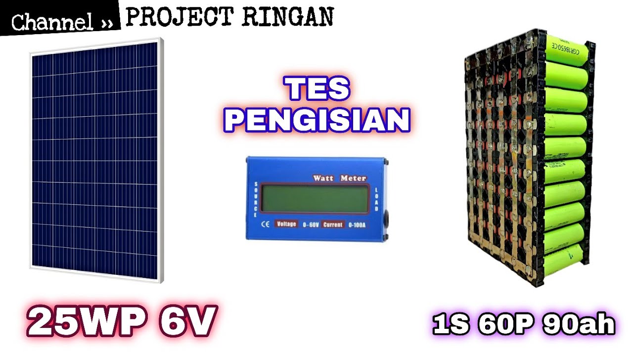 TERNYATA Ini PANEL SURYA 6V tes Suplay ke BATERAI 90AH 1S 3.7V - YouTube