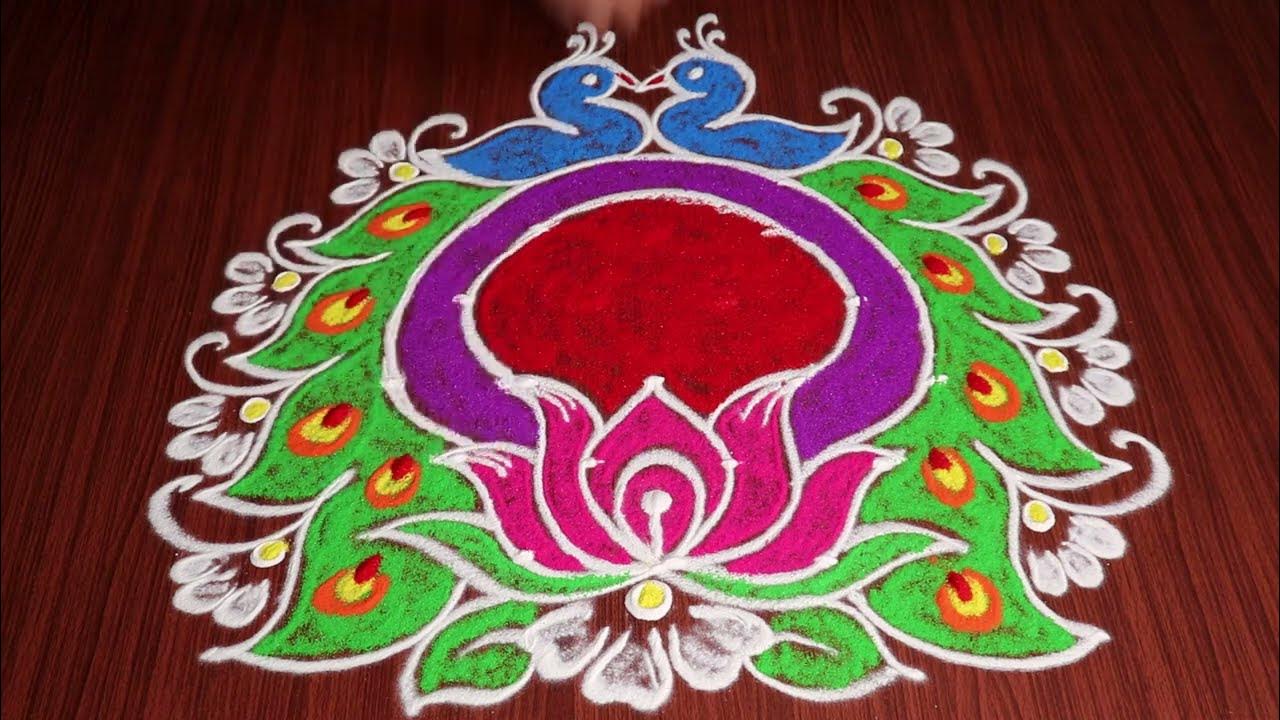 New Year 2023 Rangoli Designs | 5x3 Dots New Year Lotus Kolam ...