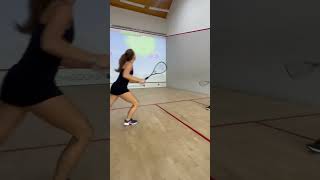#Squash players take on #Invaders! Can they defend the court from the attack #interactiveSQUASH