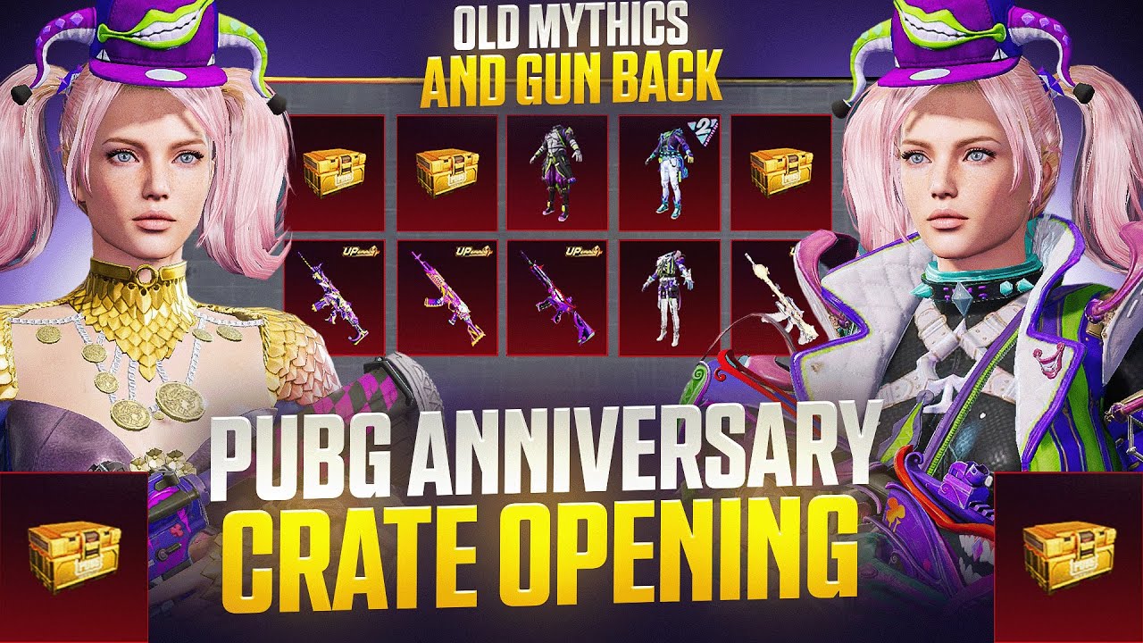 😱LUCKY PUBG ANNIVERSARY CRATE OPENING OLD MYTHICS GUNS BACK