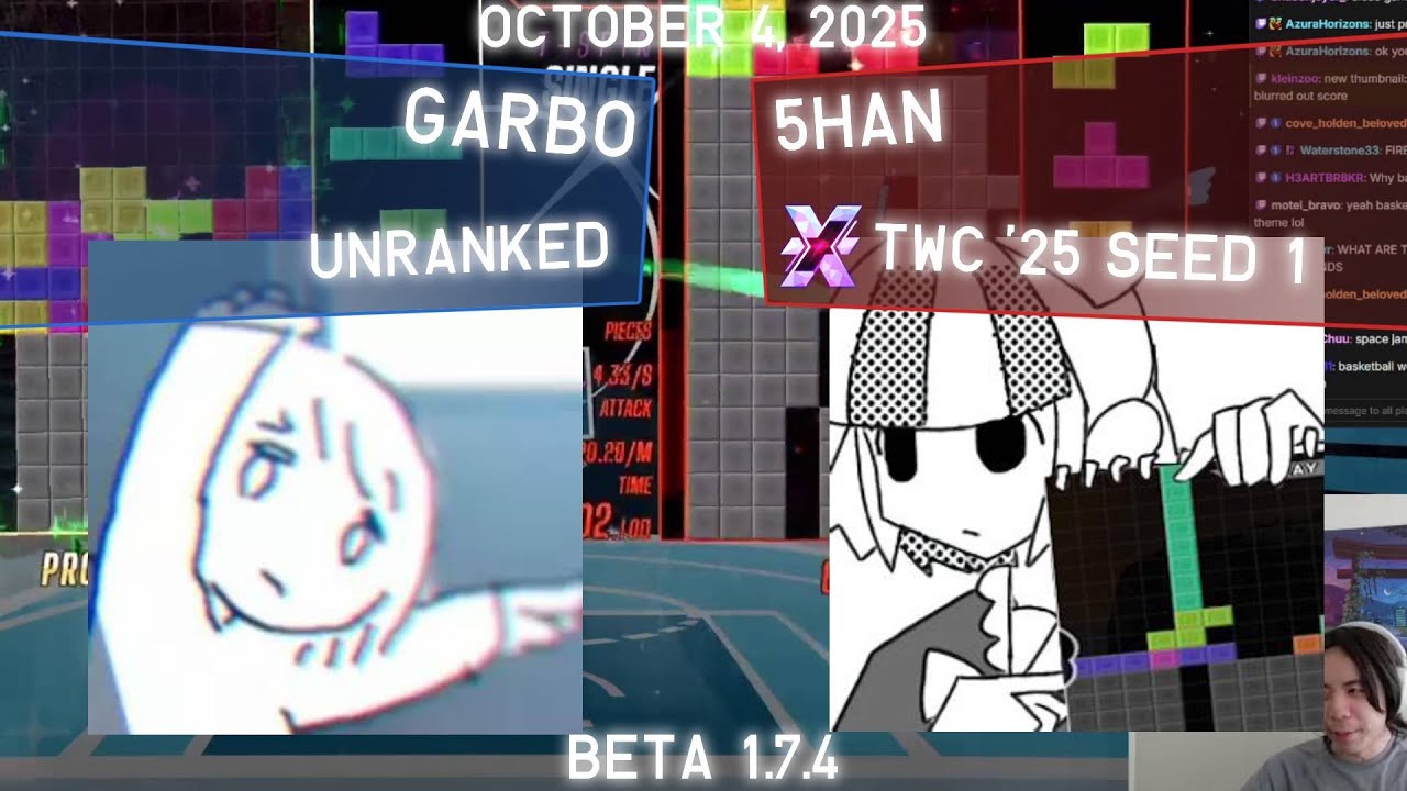[Twitch Highlights] Гарбо против 5han (комментарии Гарбо) — TETR.IO High Level Liveplay