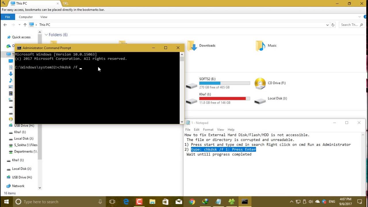 How to fix External Hard Disk/Flash/HDD is not accessible. YouTube