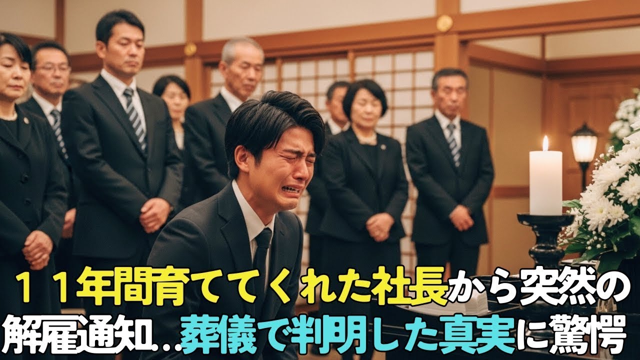 11年間育ててくれた社長から突然の解雇通告→葬儀で専務が「施設育ちの貧乏人が内部告発したな！」と水をかけてきた。すると社長夫人が「恥を知りなさい！」【感動する話】