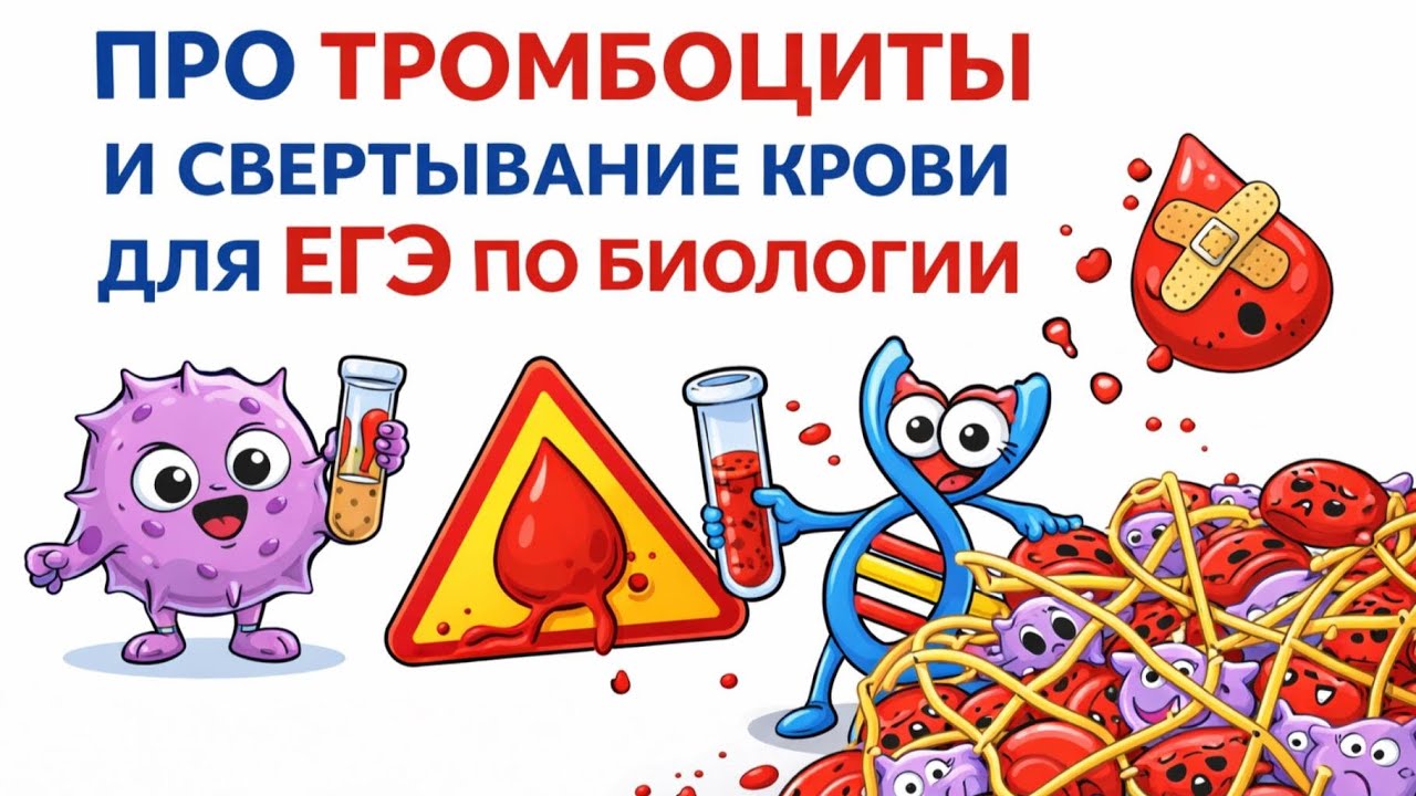 ПРО ТРОМБОЦИТЫ И СВЕРТЫВАНИЕ КРОВИ ДЛЯ ЕГЭ ПО БИОЛОГИИ