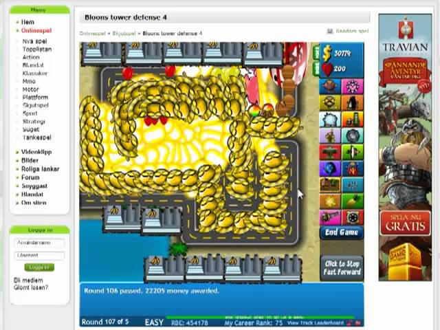 Bild från Round 107-108 Bloons Tower Defense 4
