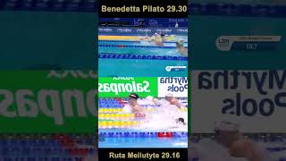 Benedetta Pilato 29.30 and Ruta Meilutyte 29.16 WR #swimcoach  #olympics  #swimming