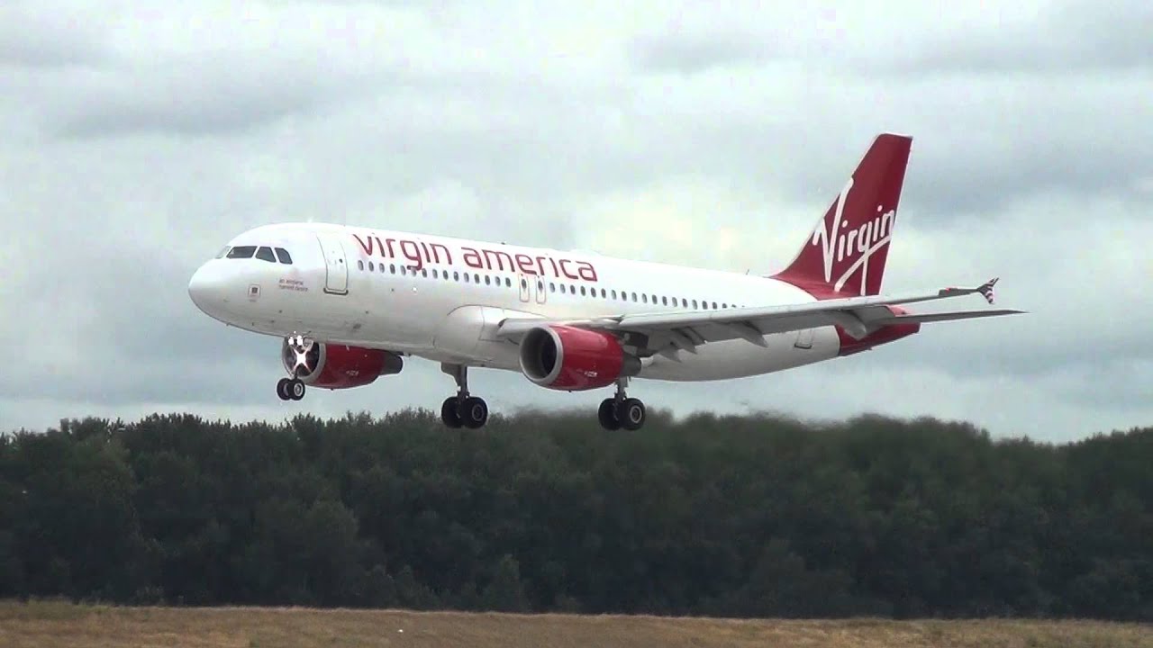 Virgin America N637VA A320 Landing Portland Airport (PDX)