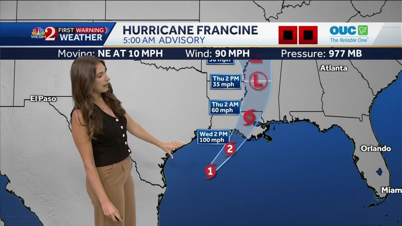Landfall imminent as Hurricane Francine churns in Gulf of Mexico, eyes ...