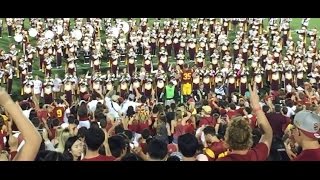USC Utah 10/24/15 #35 Cam Smith leading USC Marching Band CONQUEST Song GIrls HD