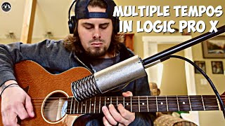 CREATING MULTIPLE TEMPOS IN LOGIC PRO X | RECORDING VOCALS ELECTRIC & ACOUSTIC GUITAR for a NEW SONG