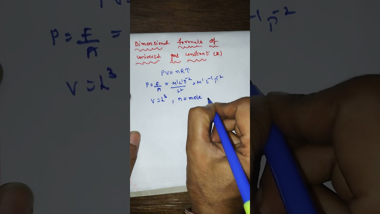 Universal Gas constant dimensional formula @Physicsstudytime