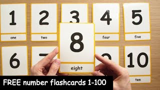 FREE number flashcards & poster for kids