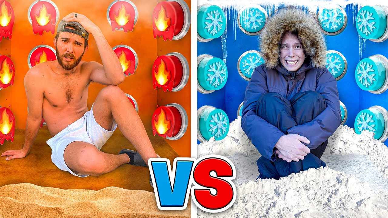 Hot vs Cold Mystery Button Boxes.. Only 1 Person ESCAPES!