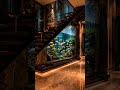 "Luxury Panoramic Aquarium Build 🌊✨ Step-by-Step Transformation Under Designer Staircase!" #diy