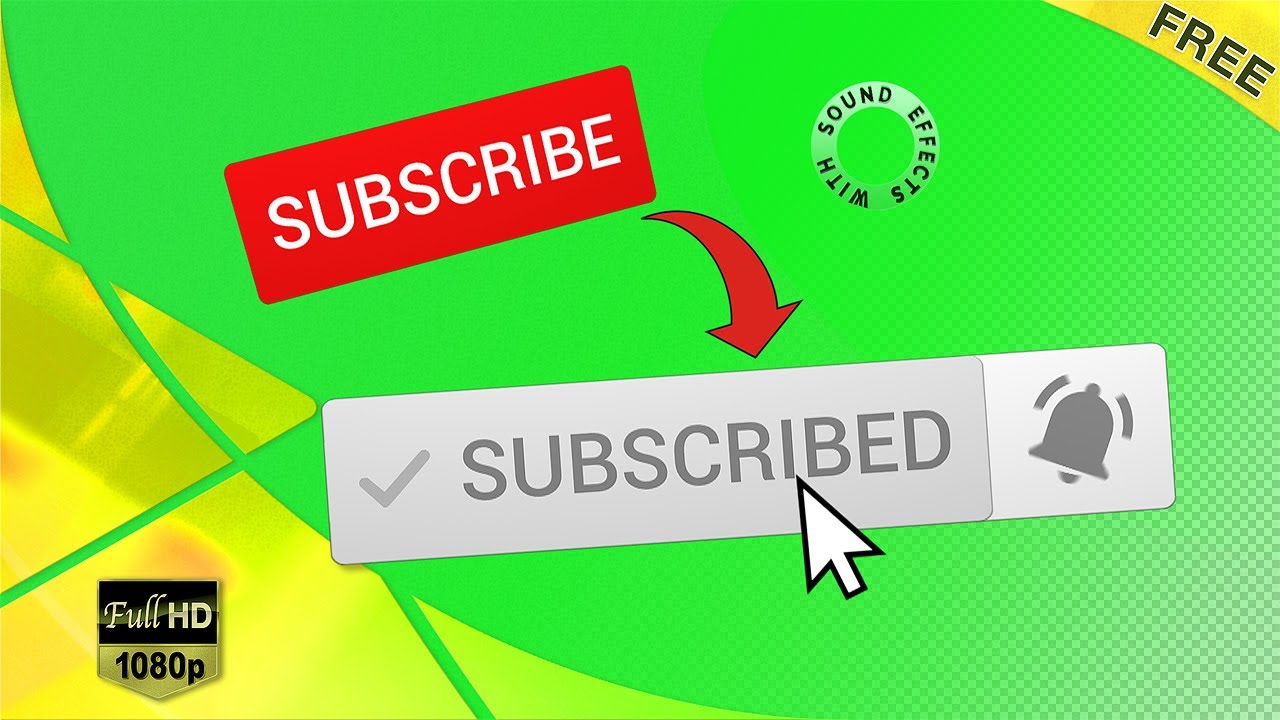 Free Download Subscribe Button Notification Bell Sound Fx Green Screen Alpha Channel Hd Youtube