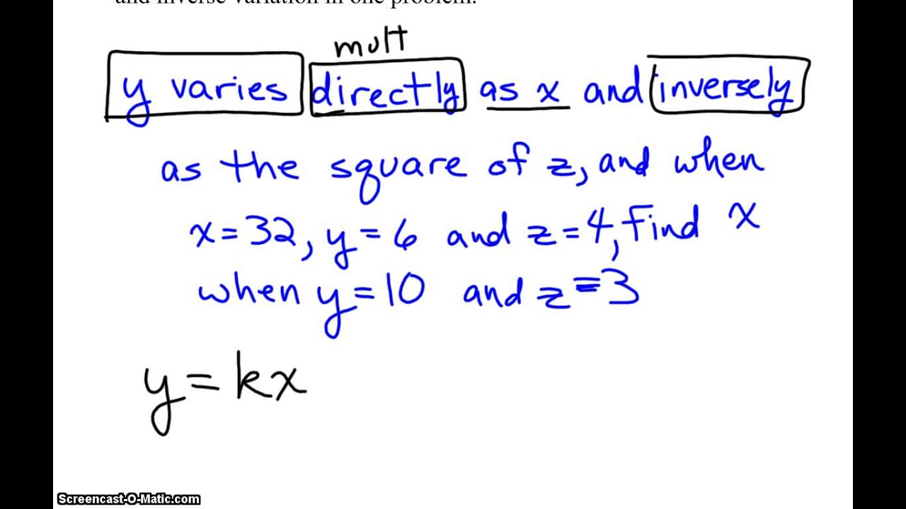 Joint Or Combined Variation Video Lessons Examples And Solutions