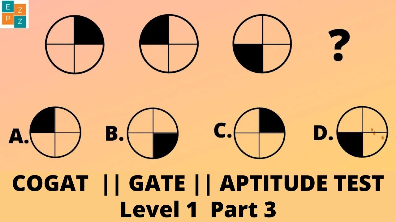 PRACTICE TEST LEVEL 1 PART 3 COGAT GATE JOB APTITUDE TEST YouTube