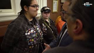 Tense moments at New Bedford City Hall