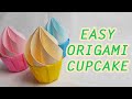 Easy origami cupcake  paper cupcake craft ideas