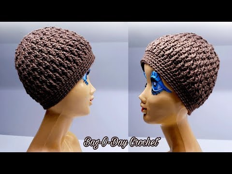帽子 Crochet hat Crochet Slouchy Hat With Brim - PERFECT Beanie for Men