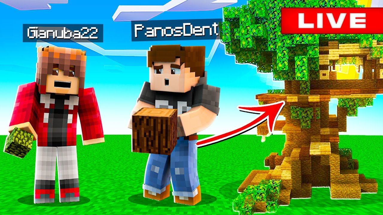 ΦΤΙΑΧΝΟΥΜΕ ΤΟ ΔΕΝΤΡΟΣΠΙΤΟ ΜΑΣ ΤΟΝ GIANUBA LIVE ΣΤΟ MINECRAFT !!!