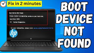 Boot Device Not Found in HP Laptop - Fix in 2 Minutes