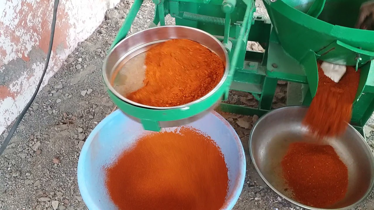 लाल मिरची कांडप मशीन । Red Mirachi Kandap Machine । hammer Red chilli pounding machine । Full Auto