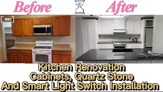DIY- WYZE SWITCH WiFi SMART LIGHT SWITCH AND KITCHEN QUARTZ STONE INSTALLATION #diy #smartgadgets