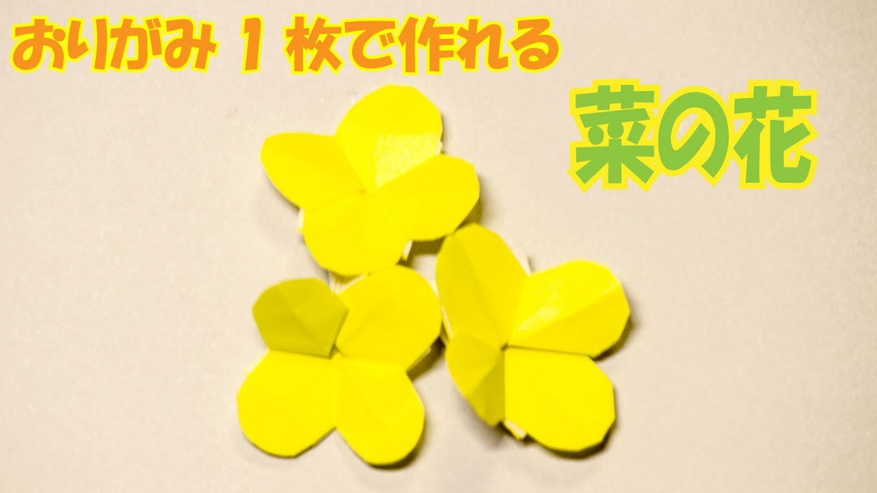 折り紙 作り方 菜の花 平面 花 2d Paper Canola Flower Diy Tutorial Youtube