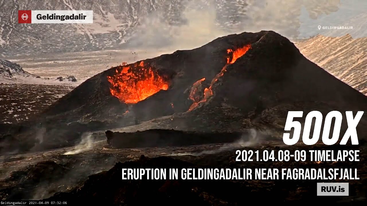 Timelapse Montage of Geldingadalur/Meradalur Eruption