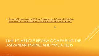 KIN231 Astrand-Rhyming Cycle Ergometer Test