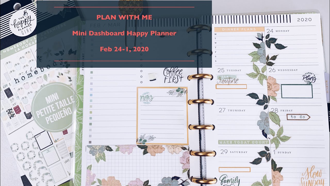 PLAN WITH ME | MINI Happy Planner Dashboard Layout | Feb 24- 1, 2020 ...