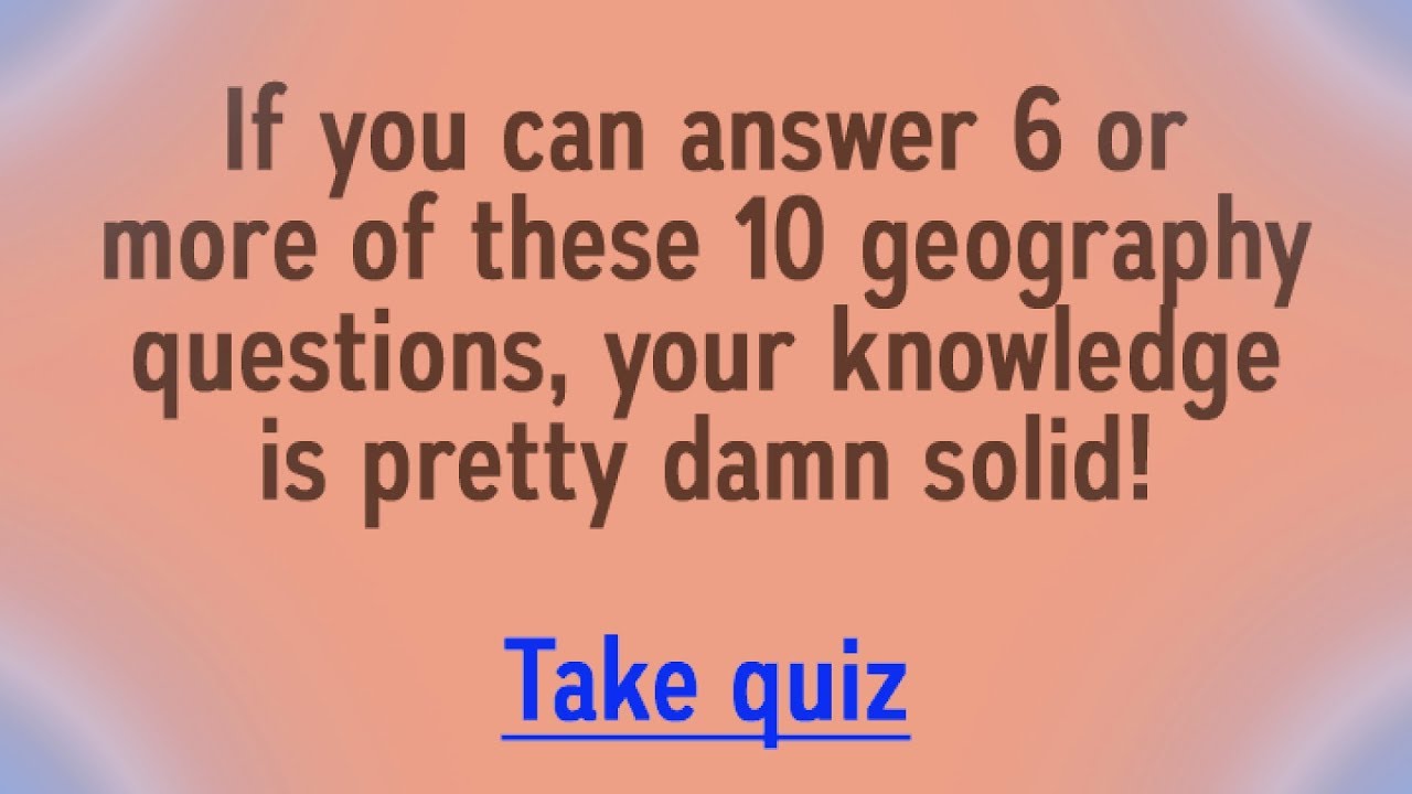 Geography Trivia Quiz YouTube