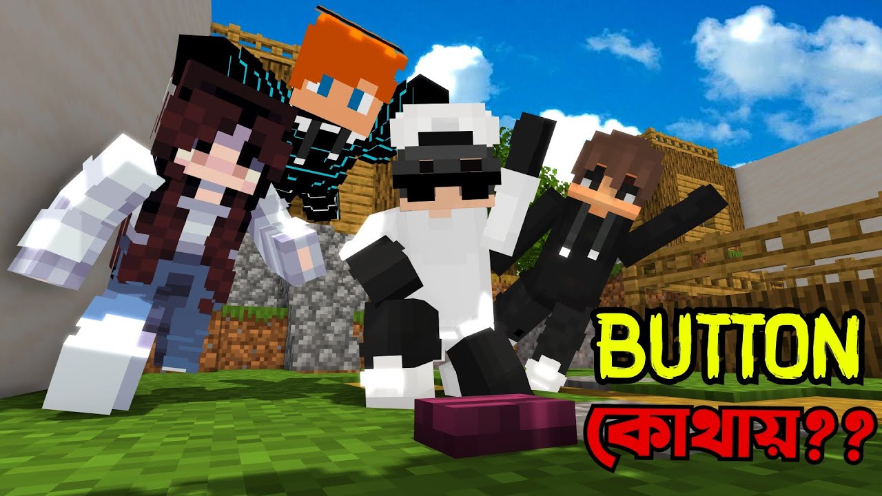 Find the button challange with Friends || Minecraft Bangla || Demons Playz