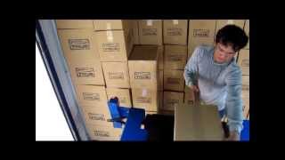 EZveyor Unloading Cartons from Container