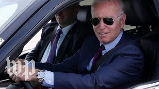 Biden test drives Ford’s new electric F-150