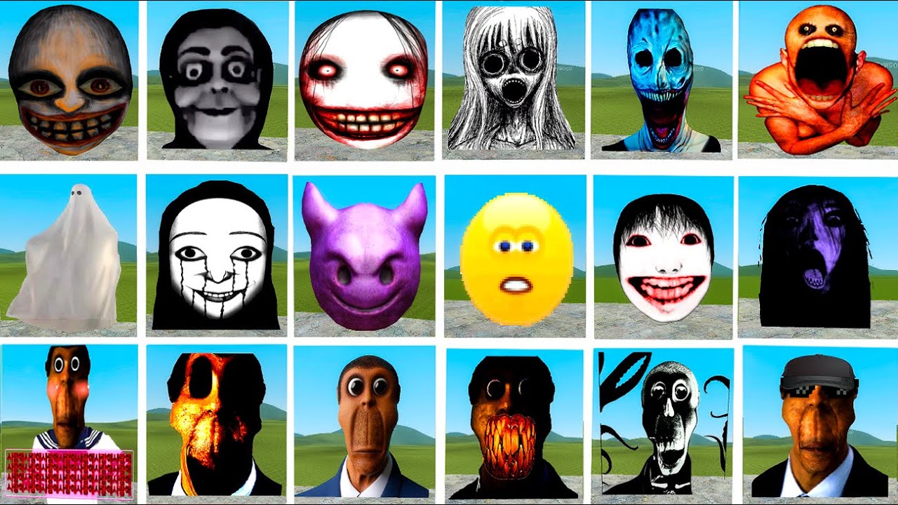 HORROR NEXTBOTS FAMILY & OBUNGA NEXTBOTS FAMILY & ALL FULL NICO'S NEXTBOT Chase me in Garry's Mod