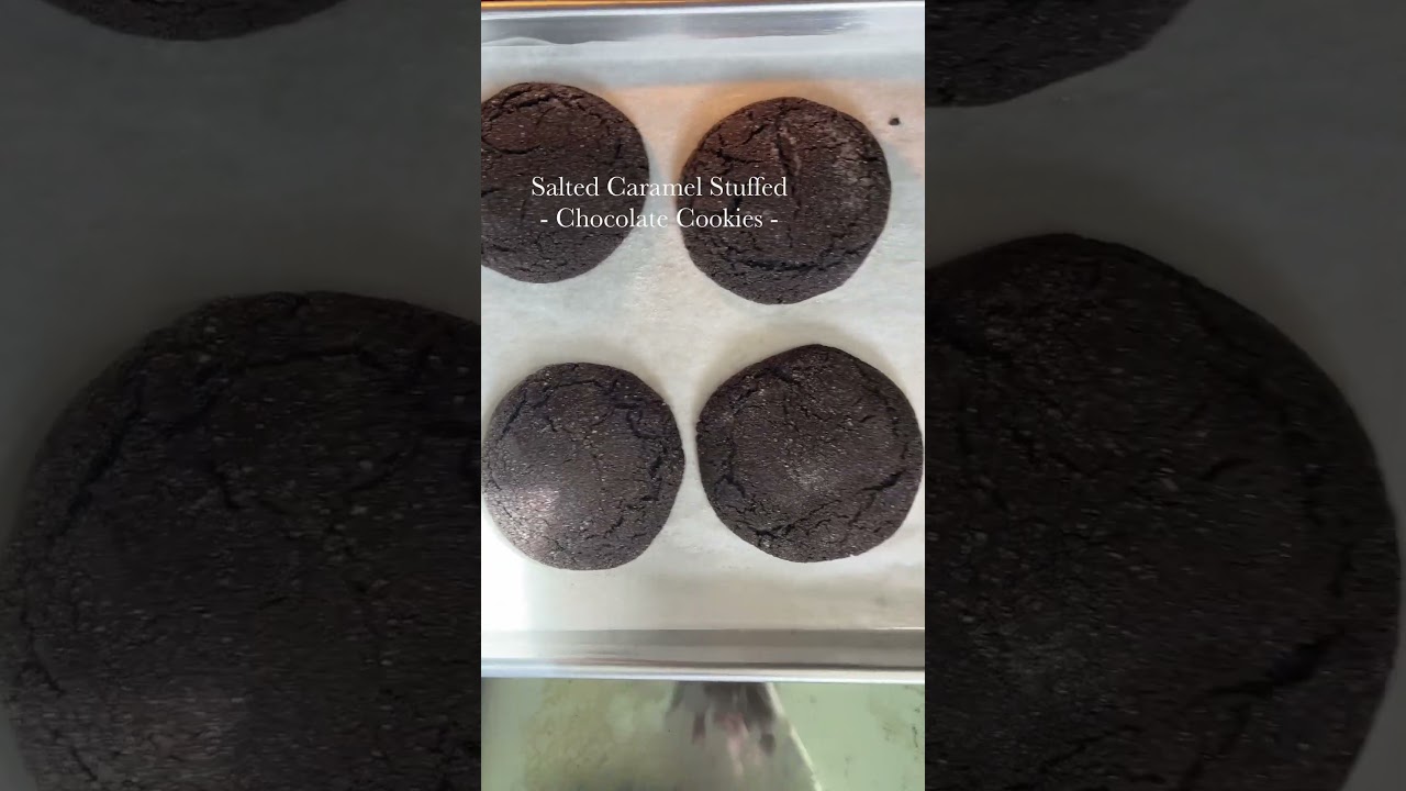 Super easy caramel stuffed chocolate cookies. Just the best. 