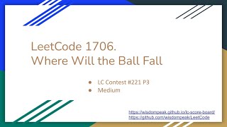 【每日一题】1706. Where Will the Ball Fall  , 12/29/2020
