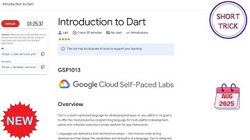 Introduction to Dart || 2025 || #GSP1013 #qwiklabs #qwiklabsarcade2025