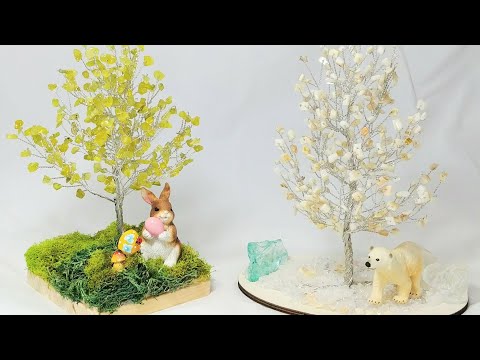 Дерево счастья из камней Часть 1. МК от Koshka2015 - цветы из бисера, бисероплетение Веточки Фен Шуй