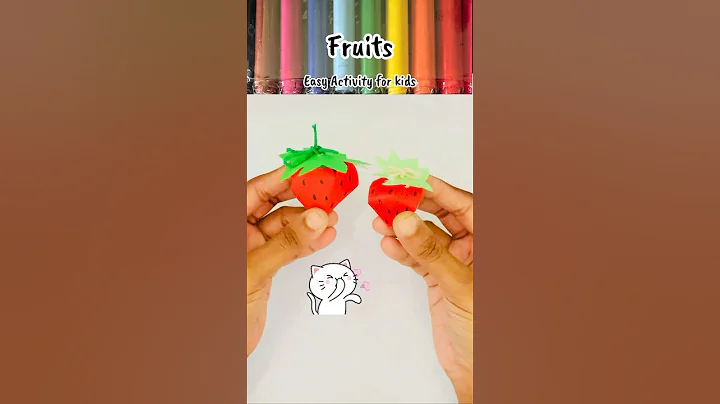 Strawberry Paper Craft for Kids !How to Make Strawberry |🍓 DIY Craft | Red Day Craft idea for Kids