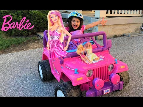 Sally Buys a Giant Barbie Dream Camper Van Vehicle Ride-On Power Wheel!!