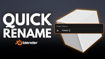 Quickly Rename Objects in Blender!