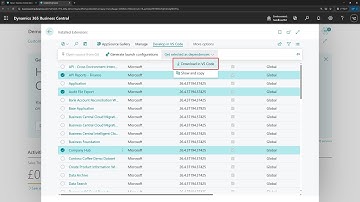 Business Central short video: Download the symbols for selected extensions in VS Code