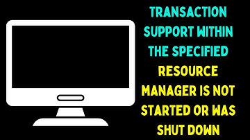 Transaction Support Within the Specified Resource Manager is Not Started or Was Shut Down on Windows