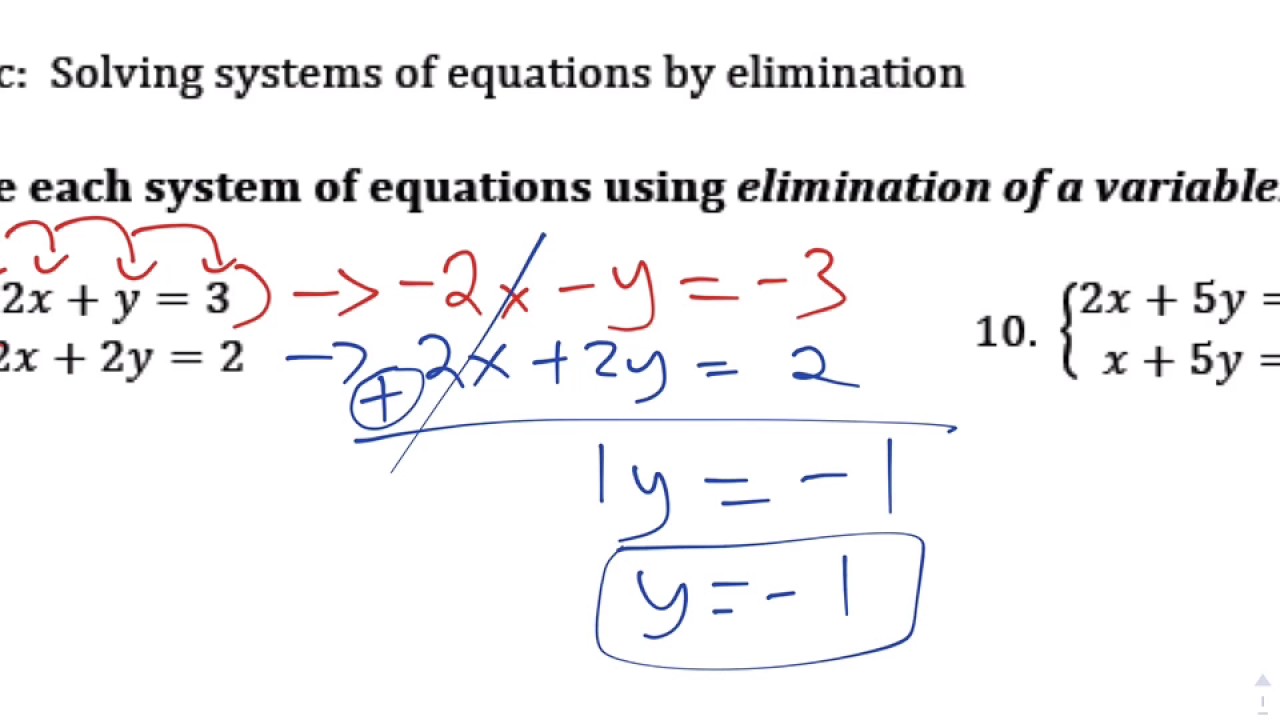 5-9-set-solve-systems-of-equations-using-elimination-method-youtube